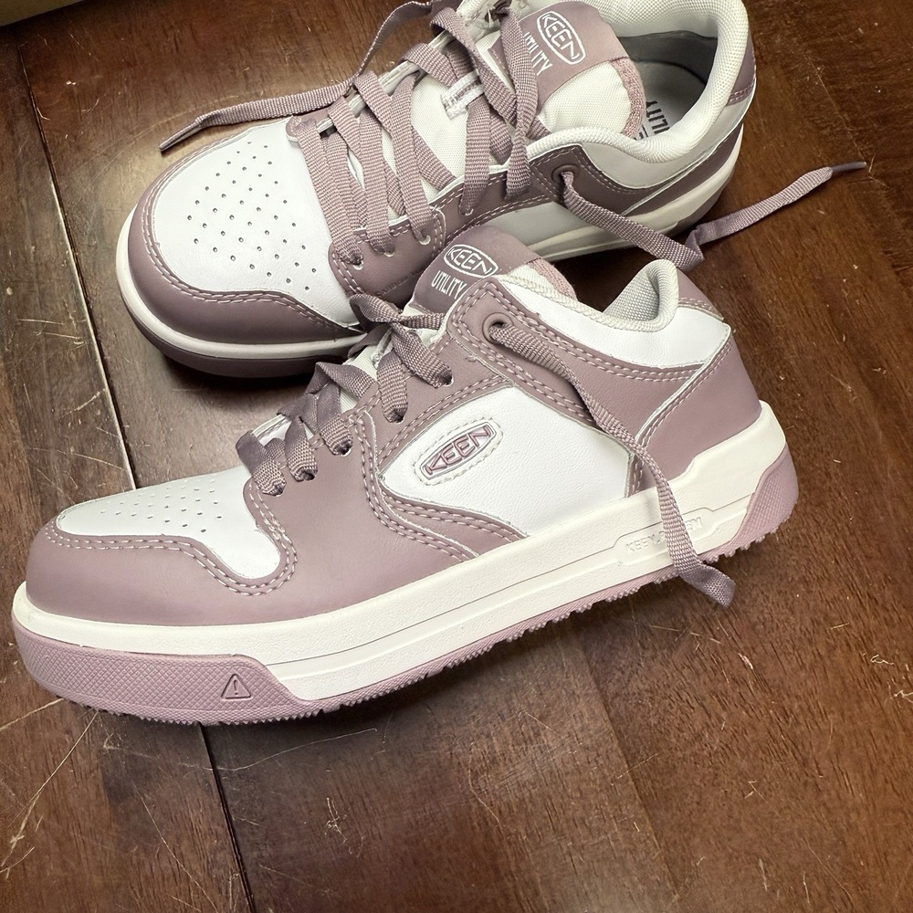 Keen Utility Womens 6.5 Overton‎ CT Toadstool/Star White Leather Work Shoes